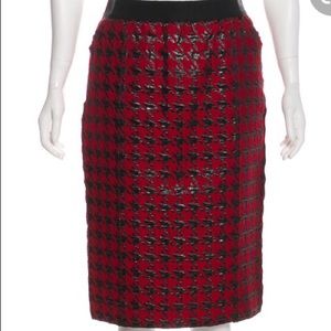 D&G NWT Red and Black Houndstooth Skirt